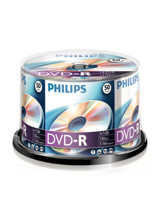 Philips DVD-R 4,7GB 16x Cakebox (50 unidades)