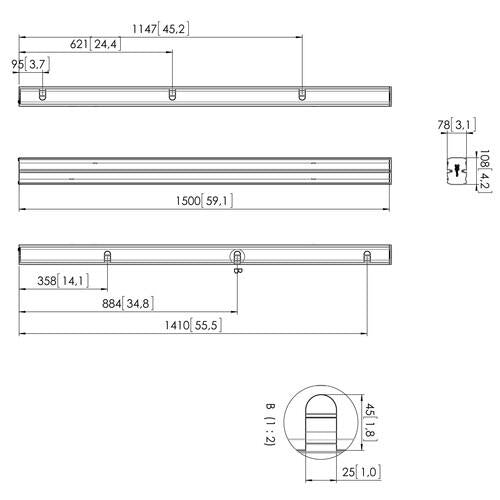 VOGELS PUC 2715 CONNECT-IT XL POLE 150CM SILVER