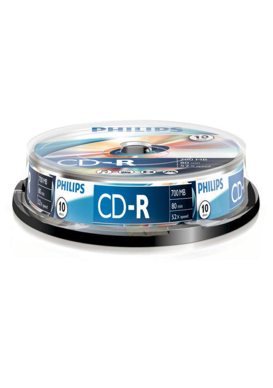 Philips CD-R 80Min 700MB 52x Cakebox (10 unidades)