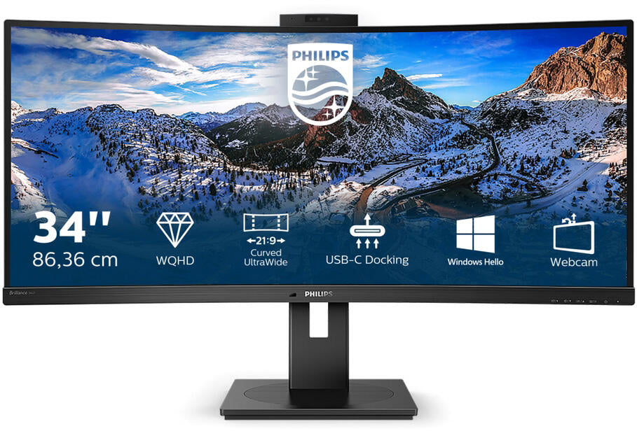 Monitor Curvo | Philips | 346P1CRH | 34" WQHD | HDMI | DP | USB-C