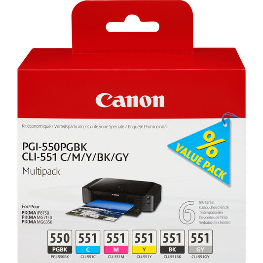 Tinteiros de Impressora | Canon | PGI-550/CLI-551 | Pack Multi Cor