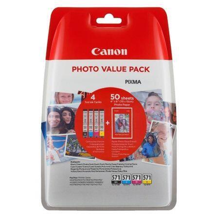 Pack de Tinteiros | Canon CLI-571 | C/M/Y/BK Photo Value Pack