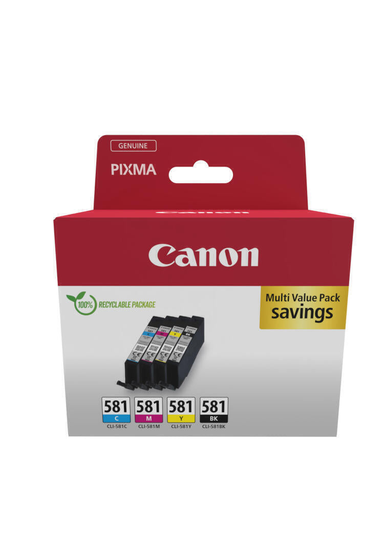 Pack de Tinteiros | Canon | CLI-581 | Cyan, Magenta, Yellow e Black