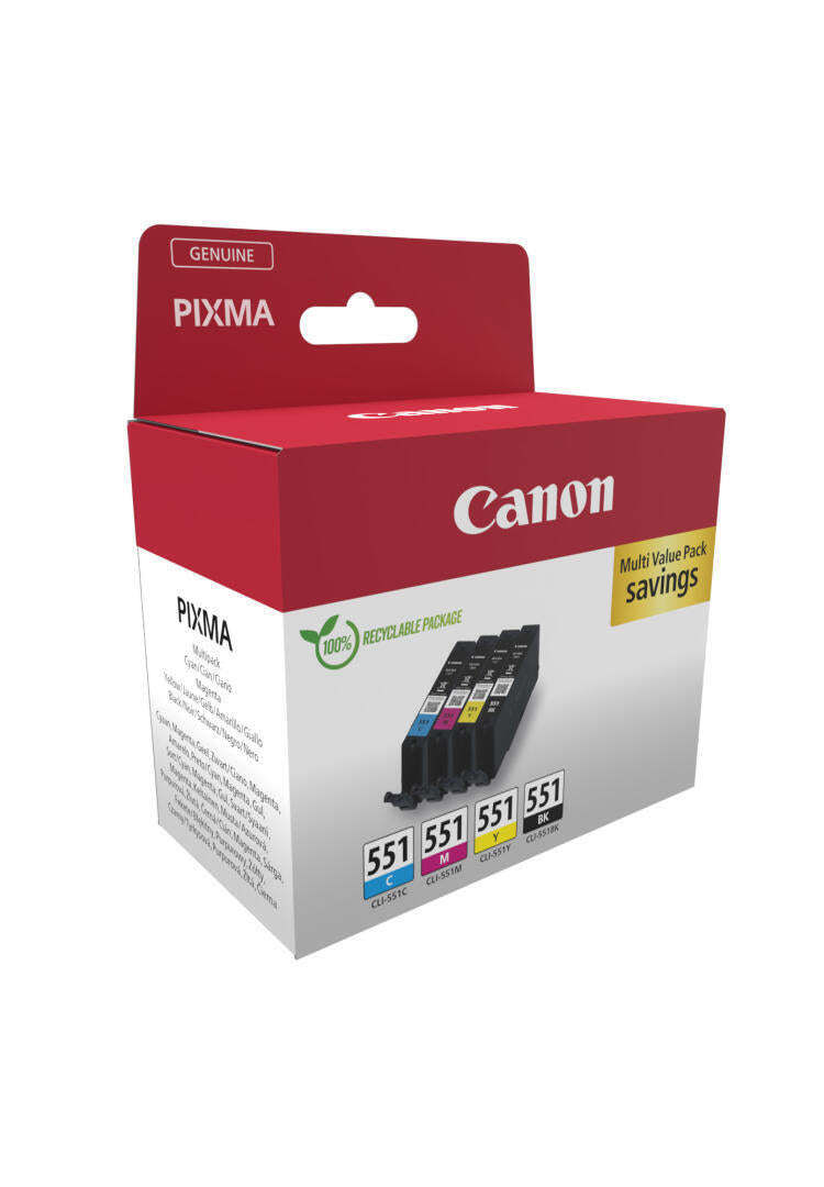 CANON Cartuchos CLI551 CMYK Multi EcoPack 4 colores carton