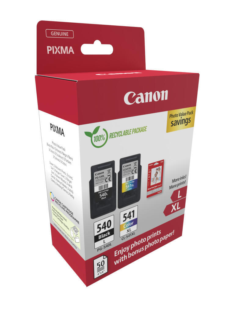 Cartuchos e Papel Foto | Canon | PG-540L/CL541XL | 4x6 GP-501 50Folhas