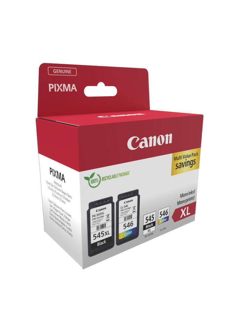 Tinteiros Canon | Pack PG545XL/CL546XL | 50 Folhas 10x15 Papel Foto