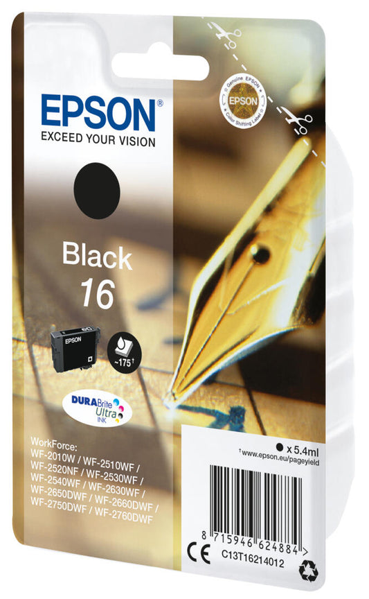 Tinteiro Epson 16 DURABrite Ultra | Preto | Alta Capacidade