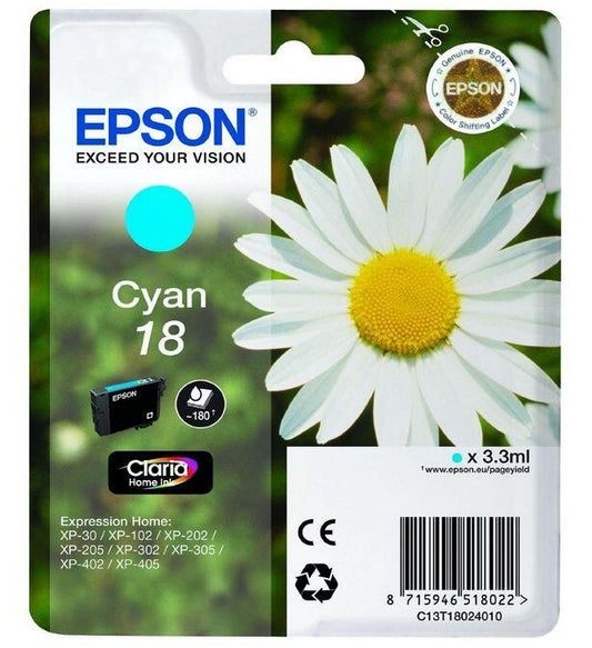 Epson Daisy C13T18024012 tinteiro 1 unidade(s) Original Rendimento padrÃ£o Ciano