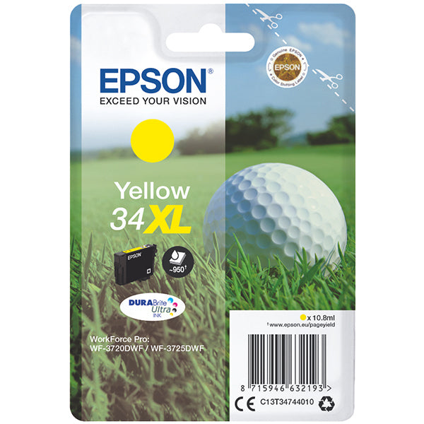 Tinteiro Epson 34XL Amarelo | Pro WF-3725DWF/WF-3720DWF | Promoção