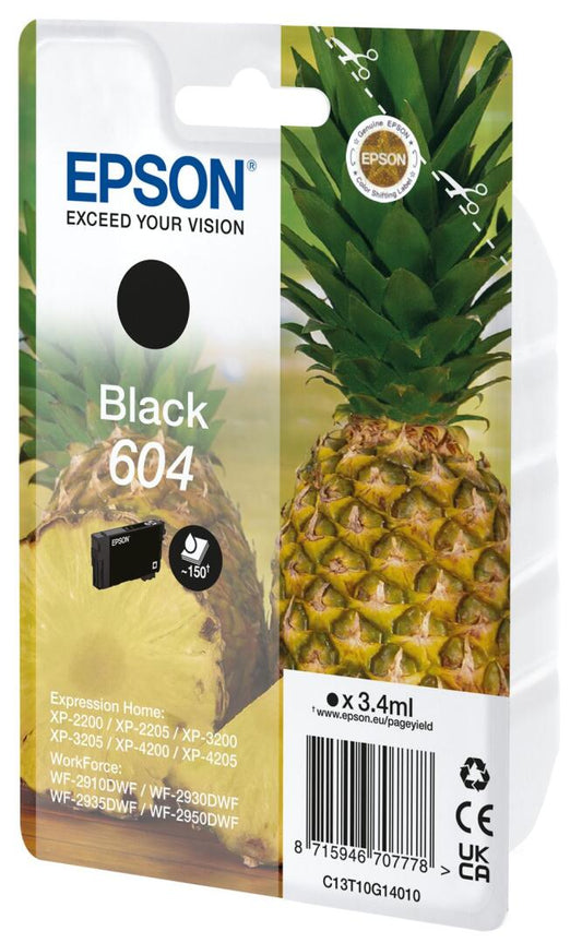 Tinteiro Epson 604 Preto | Compatível c/ XP2200/3200/4200/WF2910