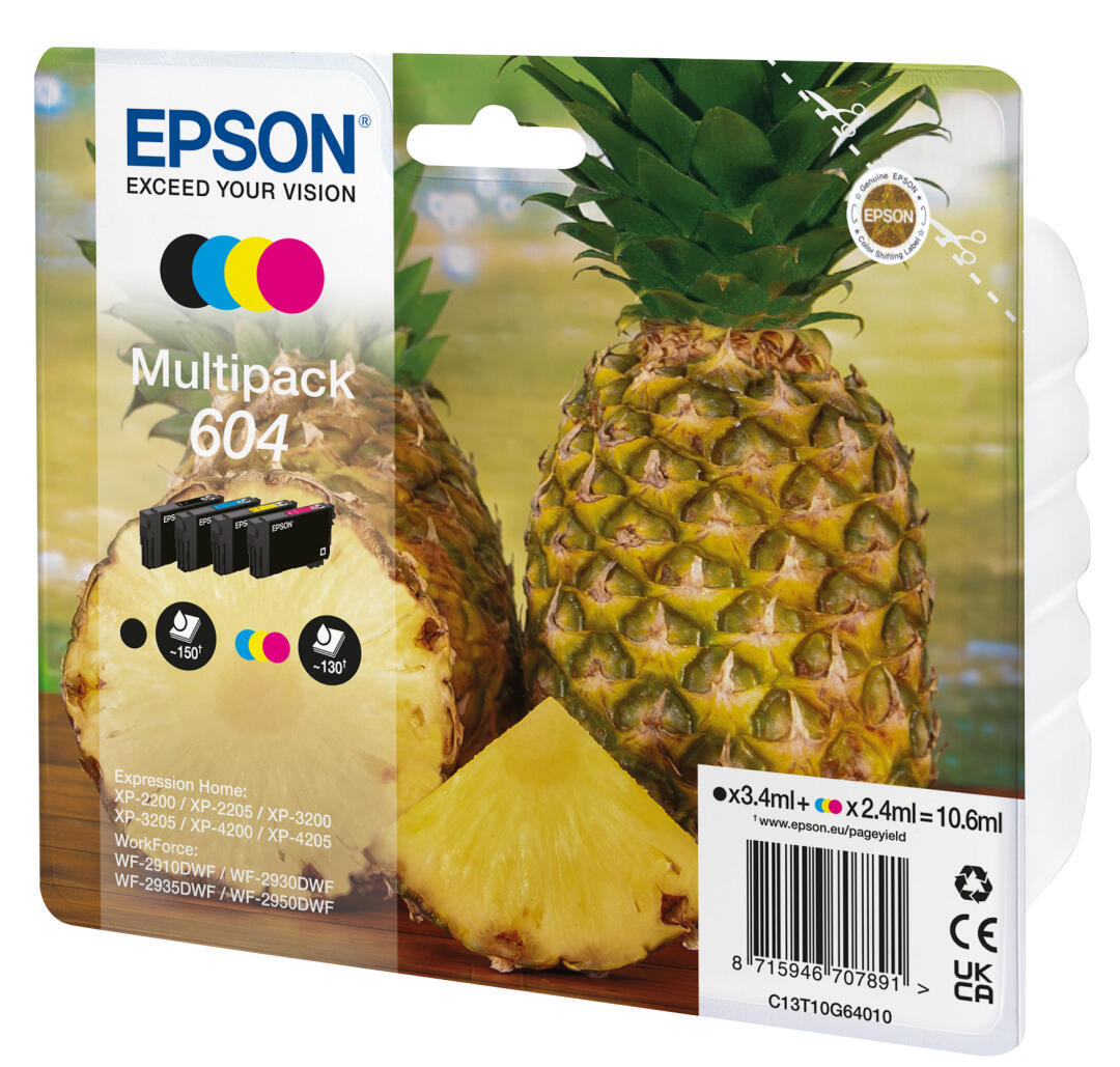 Pack Tinteiro Epson 604 | 4 Cores | Compat. XP/WF Series