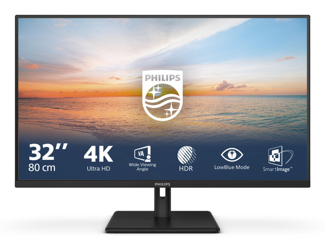 PHILIPS MONITOR VA 32" (31.5") 16:9 UHD 4K 60HZ HDMI DP COLUNAS 32E1N1800LA