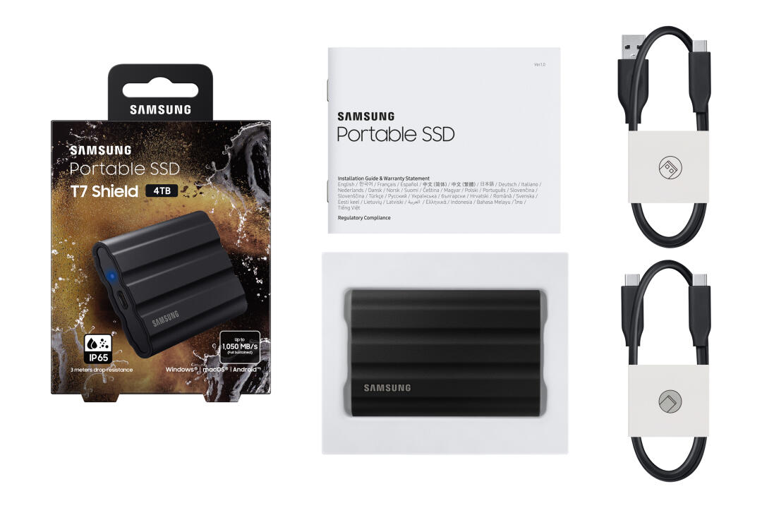 SSD Externo | Samsung | T7 Shield | 4TB | USB 3.2 Gen 2 | Preto