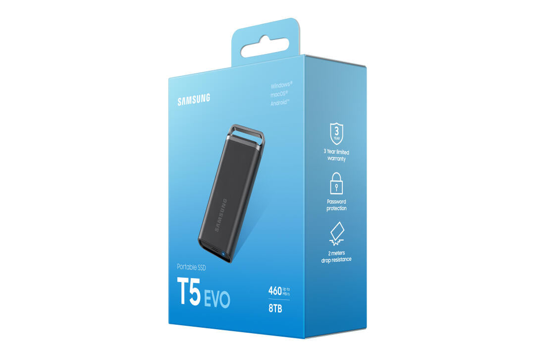 SAMSUNG SSD T5 EVO 8TB EXTERNAL USB 3.2 BLACK