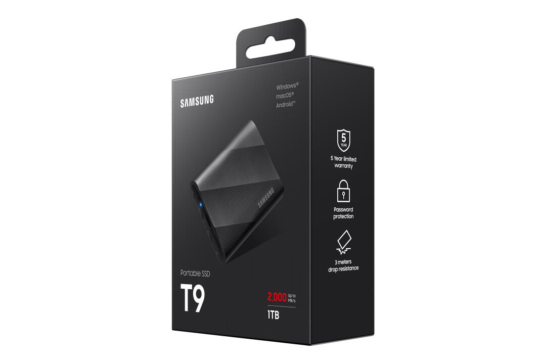 SSD Externo | Samsung | Portable T9 | USB 3.2 | 1TB | Preto