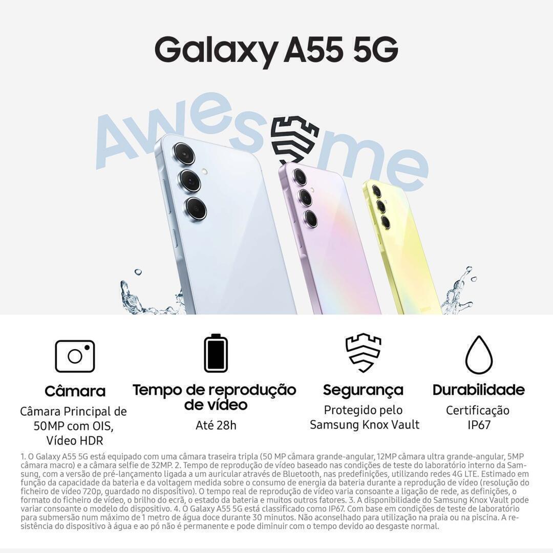 Smartphone Samsung Galaxy A55 5G 128GB Lavanda