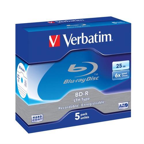 VERBATIM BLU-RAY BD-R SINGLE LAYER 25GB PACK 5 UNIDS WHITE/BLUE - 43715